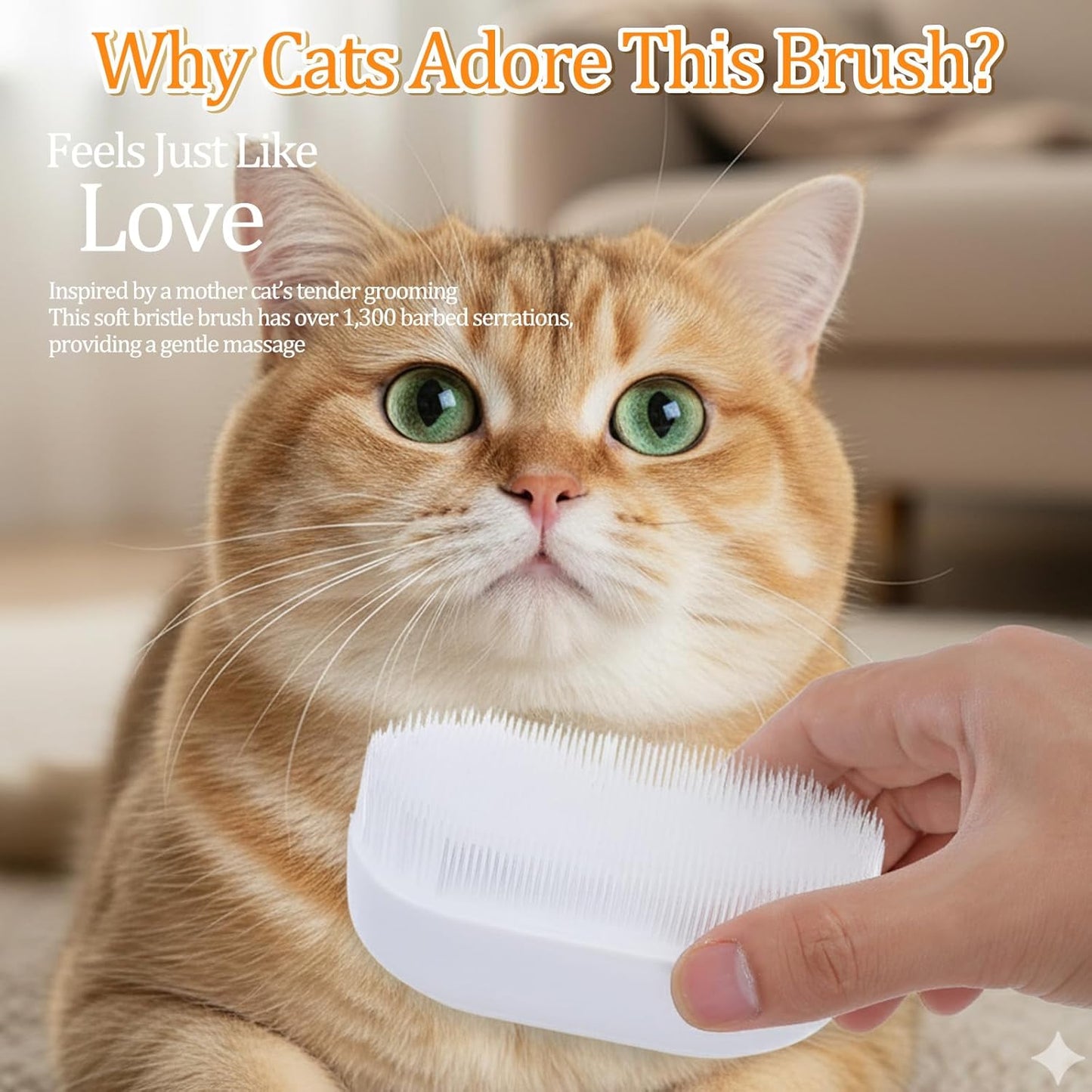 Gentle Cat Tongue Brushes Soft Cat Brush Comfortable Serrations Brushes Scratch-Free Removes Hair Mat Loose Fur Mimicking Maternal Lick Soothing Massage for Cats Enhancing Intimacy