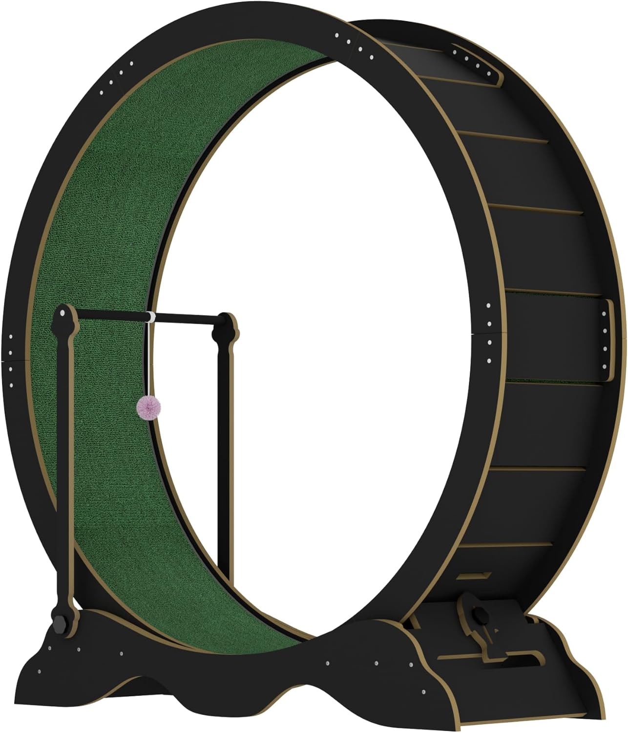 GarveeHome 45'' Cat Exercise Wheel for Indoor Cats, Large Wood Cat Treadmill Small Animal Running Wheels with Lock & Playing Ball, Cats Wheel Exerciser for Weight Loss Black