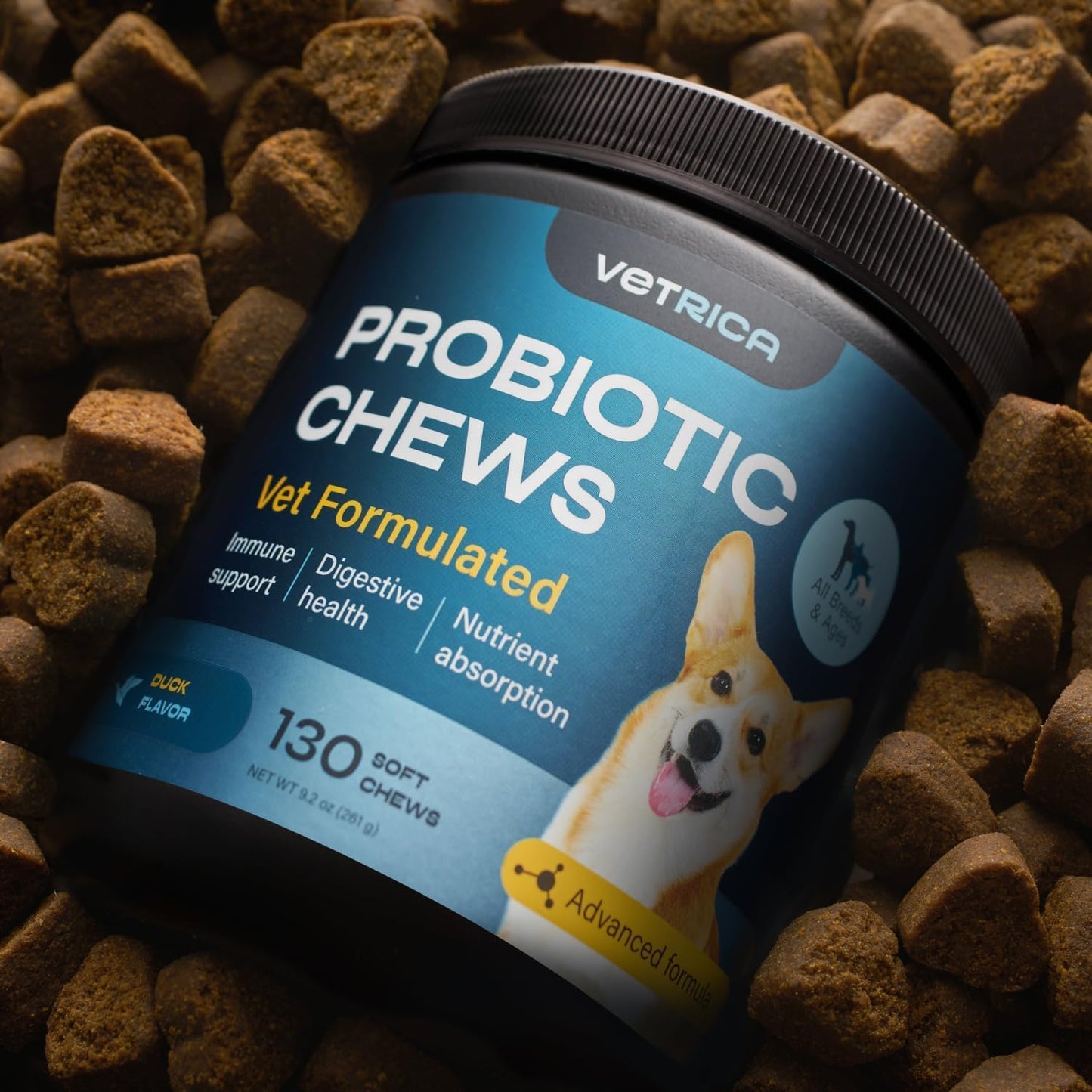 Chews for Digestive and Gut Health, Probiotics for Dogs - Chewable Canine Immune System Supplement - Prebiotic Soft Treats - Yeast Powder, Wild Yam