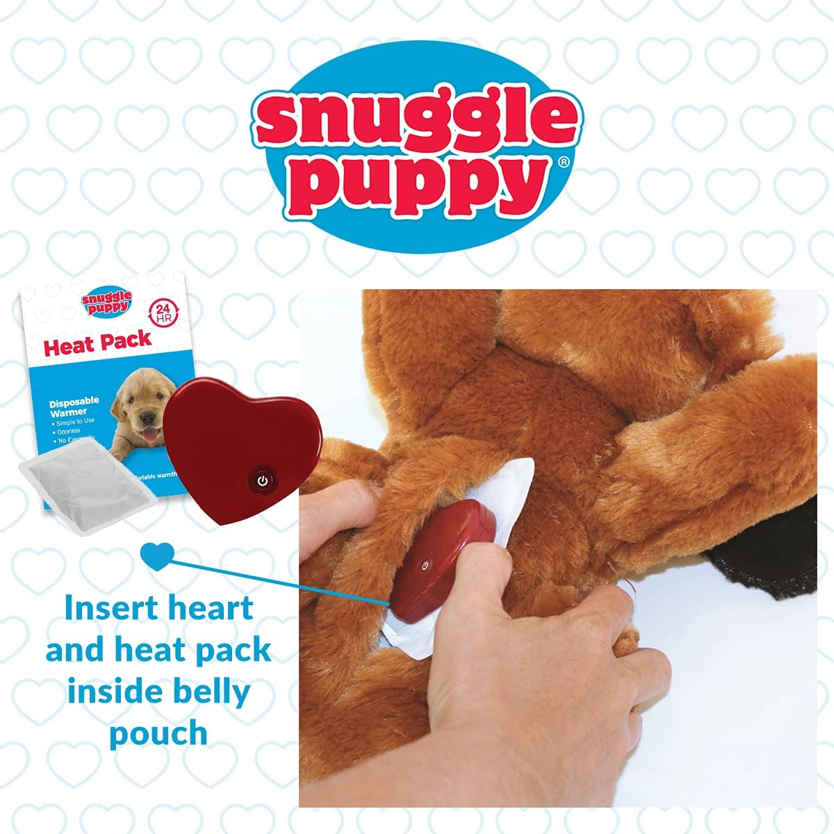 Original Snuggle Puppy Heartbeat Puppy Toy - Heartbeat Puppy for Dogs - Pet Anxiety Relief and Calming Aid - Comfort Dog Toy - Behavioral Training and Sleep Aid Cuddle buddy - Crate Training Essential