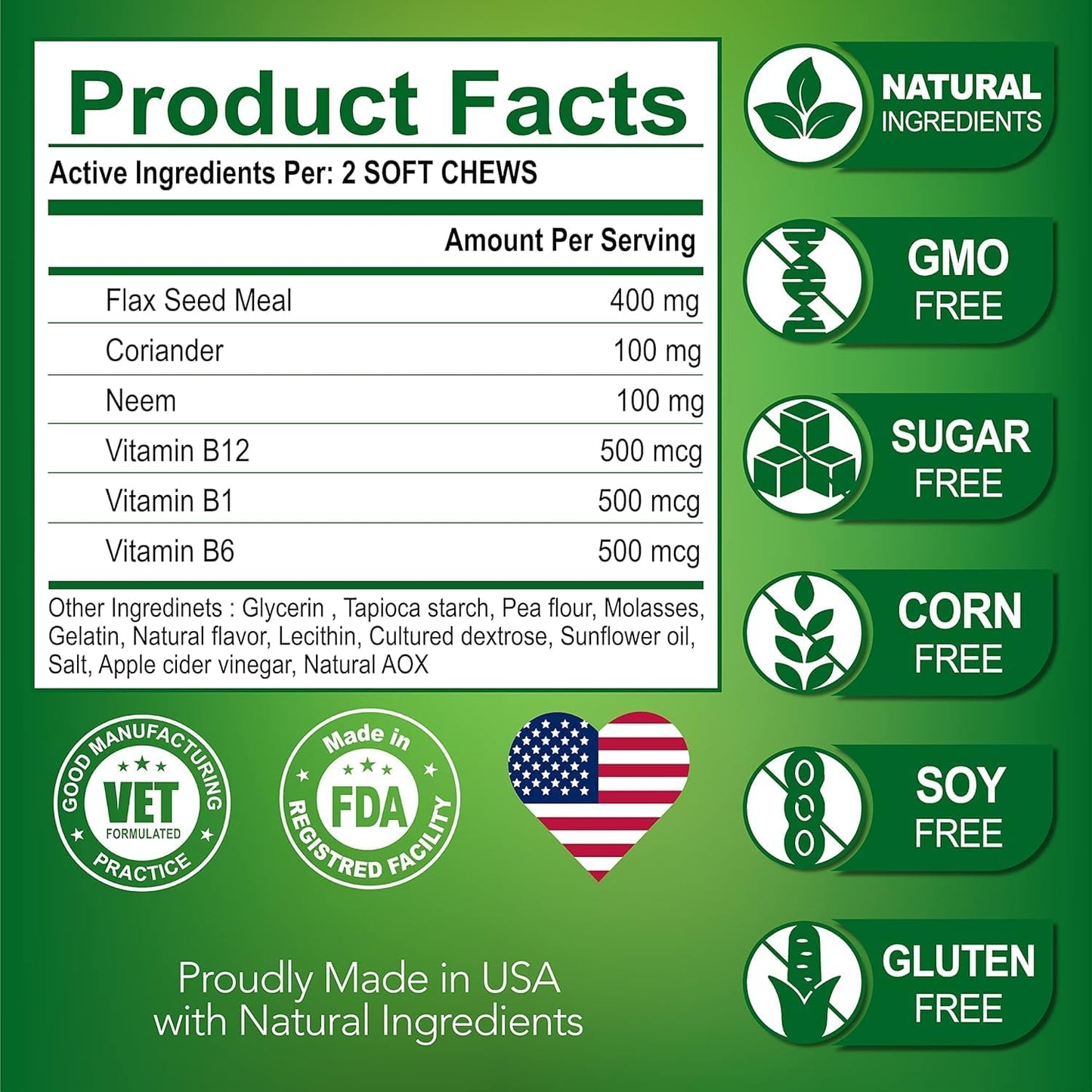 Flea and Tick Prevention for Dogs Chews - Natural Dog Flea and & Tick Control - Advanced Oral Pills Supplement Treatment for All Breeds & Size - Vet Formulated - Soft Chewables - Made in USA