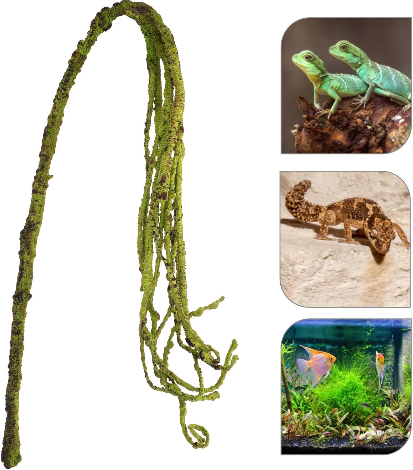 Fake Plant Reptile Vine Terrarium Accessory Sturdy Decorative Faux Rattan Climbing Habitat Decor for Reptiles and Amphibians