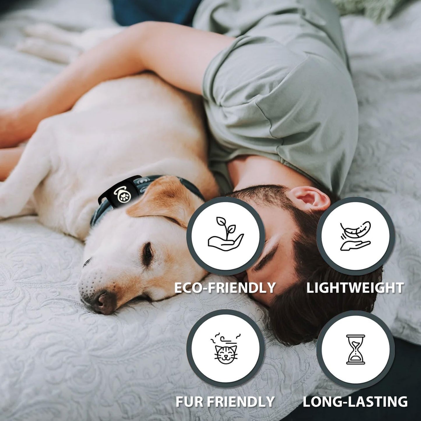 Pet Tracker for Dog Tracker Smart Pet Location Tracker with Holder, Smart Item Finder, MFi Certificated, Dog Tracking Device, No Monthly Fee, Black,Works with Find My (iOS Only)