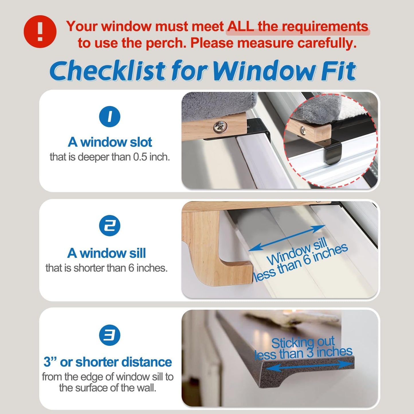 Zakkart Cat Perch for Window Sill with Bolster - Orthopedic Hammock Design with Premium Hardwood & Robust Metal Frame - Cat Window Seat for Large Cats and Kittens - Natural Color Wood Gray Bed, 24''W