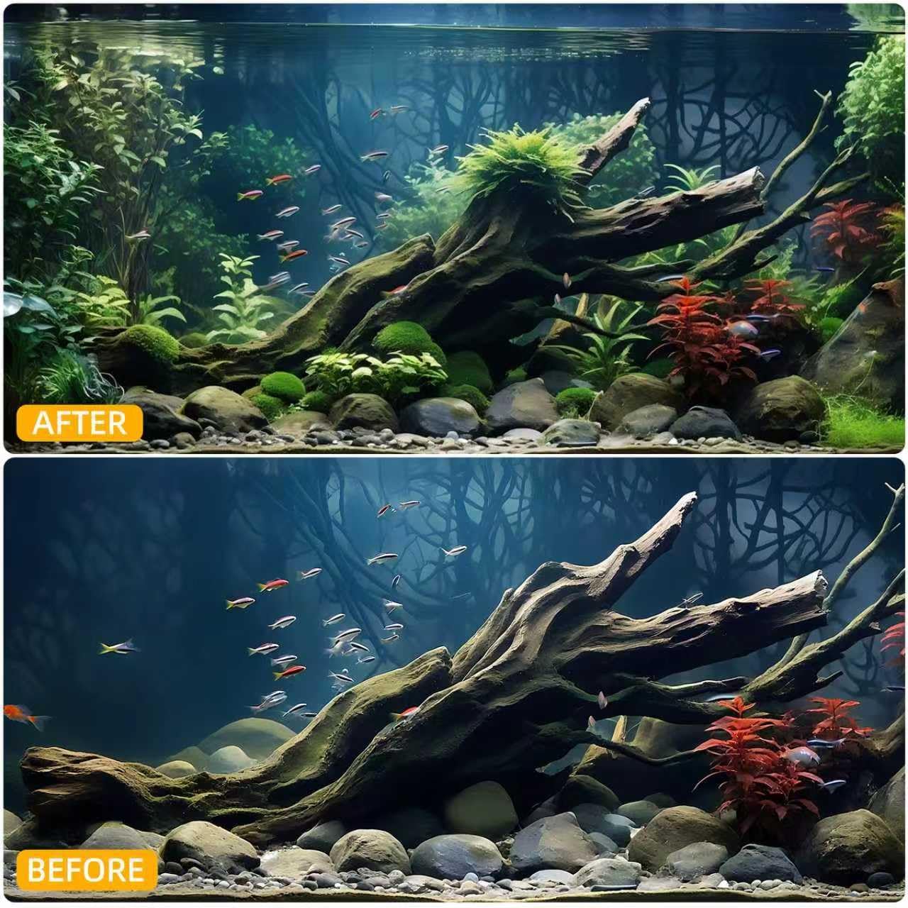 EFFIELER Natural Driftwood for Aquarium Decor –Unique Size (14-17 Inch 1-Pack) Real Wood Branches Fish Tank, Reptile Habitat, Terrarium, Hermit Crab,Aquatic Pets