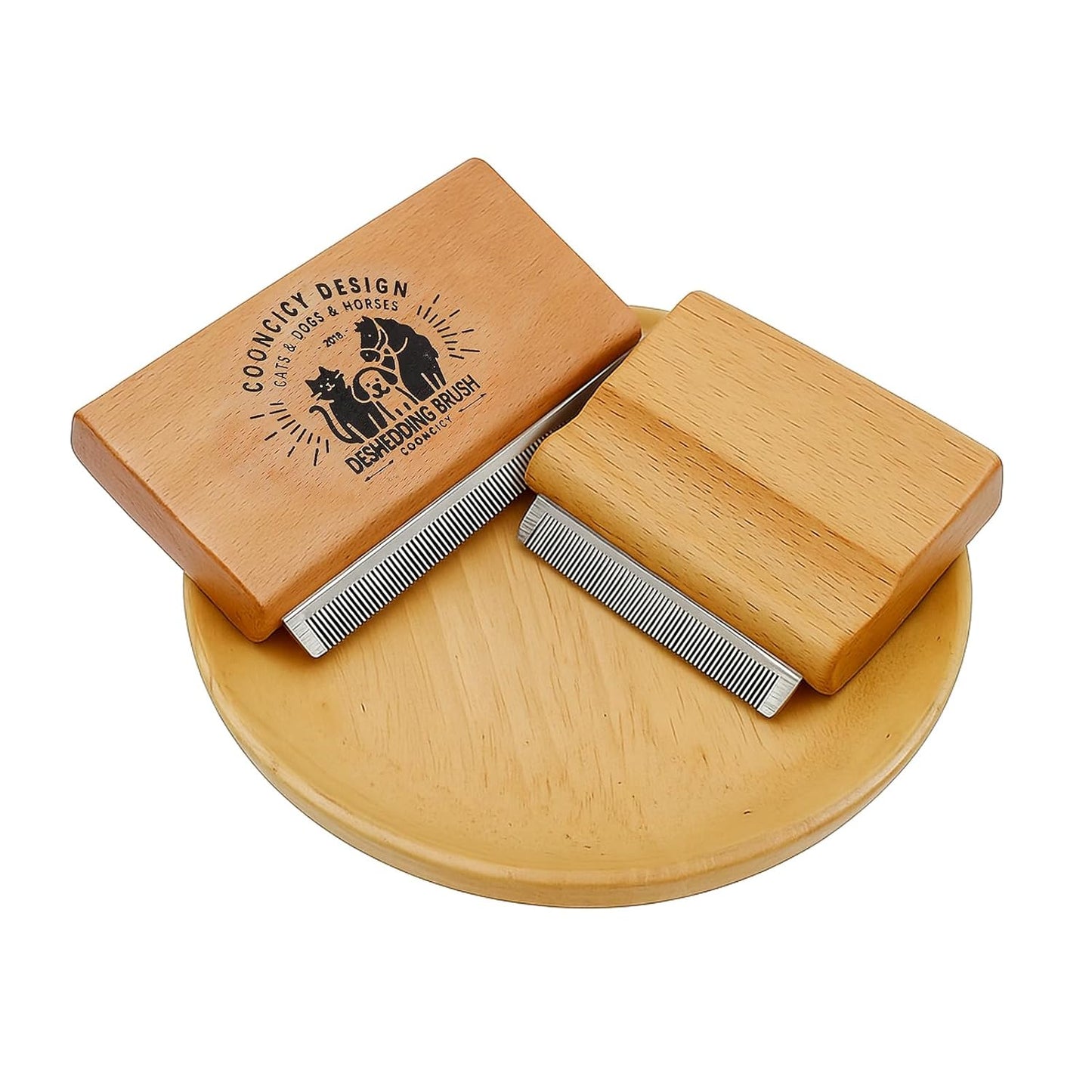 Deshedding Brush for Cats,Rabbits,Pets with Wood Handle – Cat Deshedding & Deshedder Comb Tool for Detangling and Removing Excess Fur – Shedding Brush for Cat Hair Control