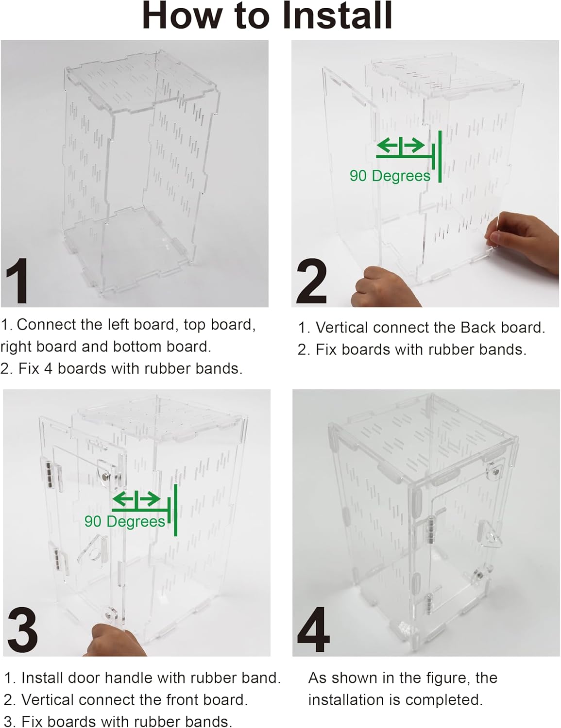 Jumping Spider Enclosure, Spider Terrarium, Acrylic Enclosure Kit, Small Terrarium, Insect Habitat for Spiders, Praying Mantis, Arboreal Tarantula, Bug, Frog, Snail, Lizard and Small Reptiles