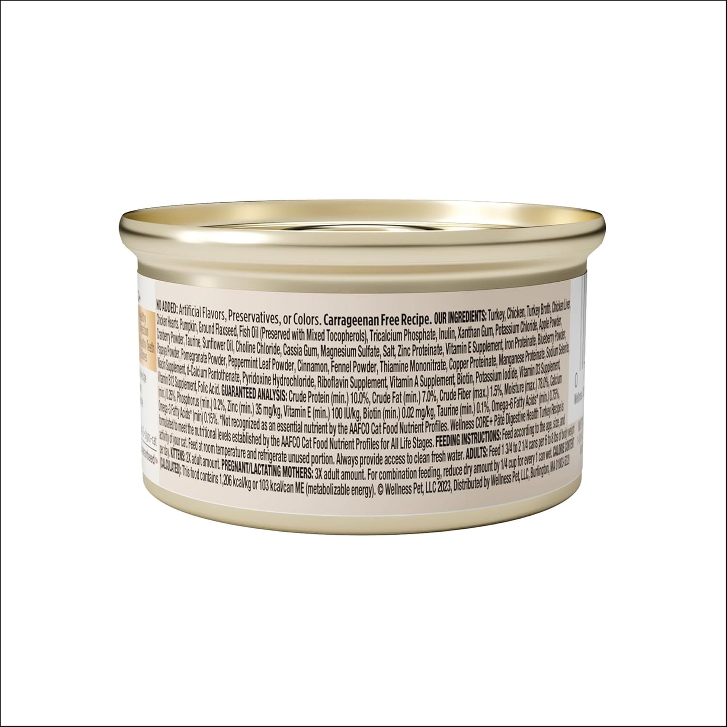 Wellness CORE+ Digestive Health Pate Adult Wet Cat Food, Natural, Protein-Rich, Grain Free, 3 Ounce, 12 Pack (Turkey)