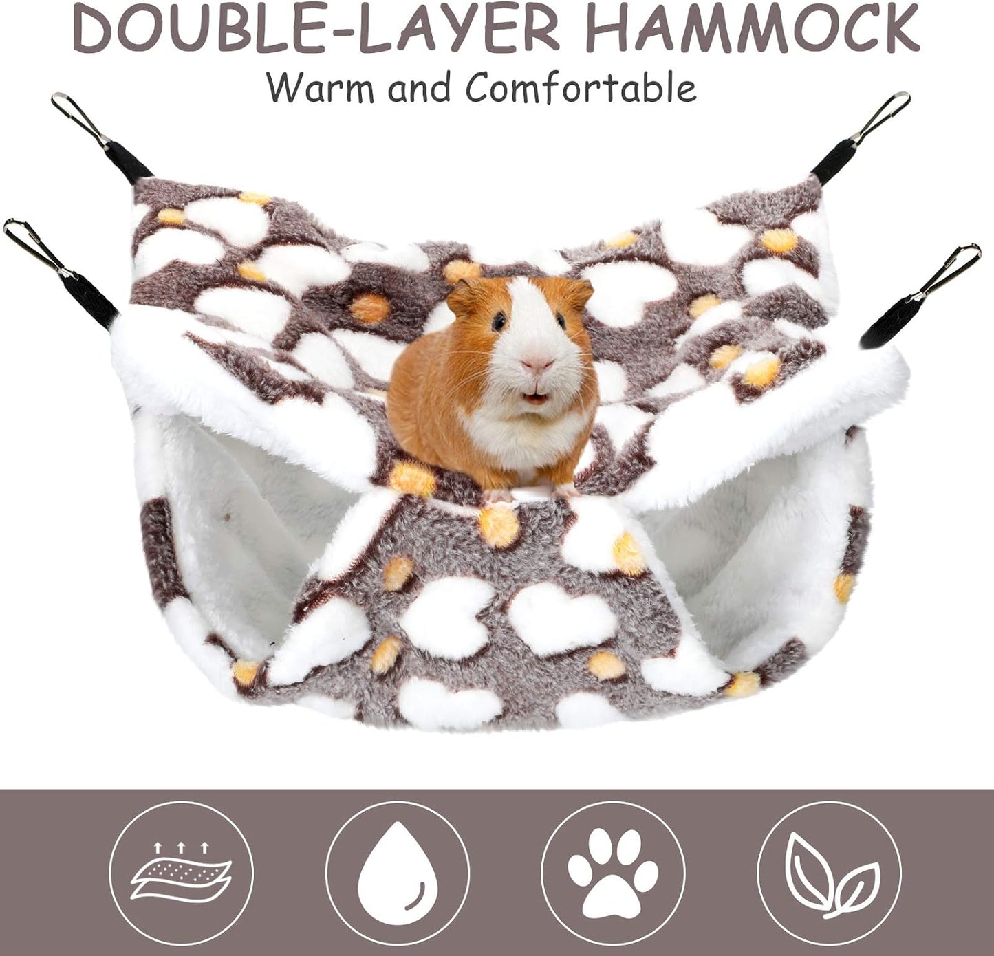 Boao 2 Pieces Hamster Hammock Hanging Pet Hammock Warm Bed House for Small Parrot Rat Sugar Glider Hamster Playing