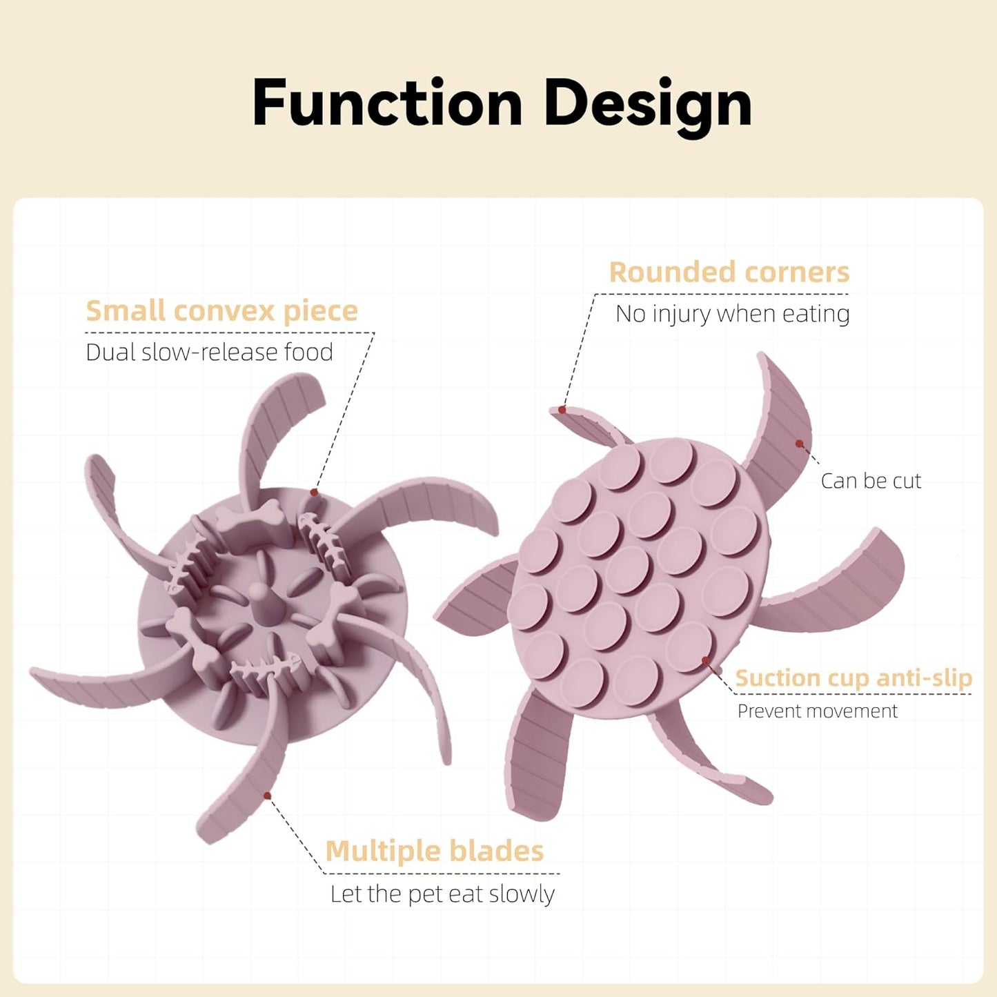 Slow Feeder Insert for 4.5"-7" Dog Bowl, Cuttable Silicone Maze with Suction Cups, Anti-Gulping Slow Eating Mat, Dishwasher Safe (Pink)