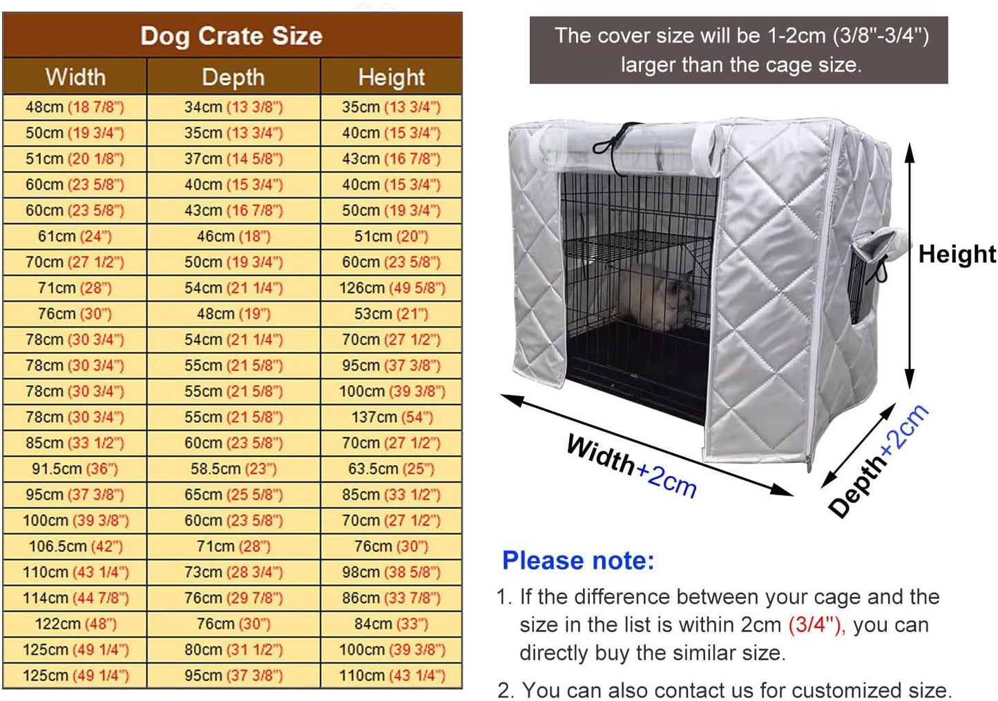 Waterproof Kennel Cover to Keep Warm, Dog Crate Insulated Cover for Cold Weather, Outdoor Yard Cat Cage Enclosure Blanket, Thick Pet House Covers(100x60x70cm (39.4x23.6x27.5in))