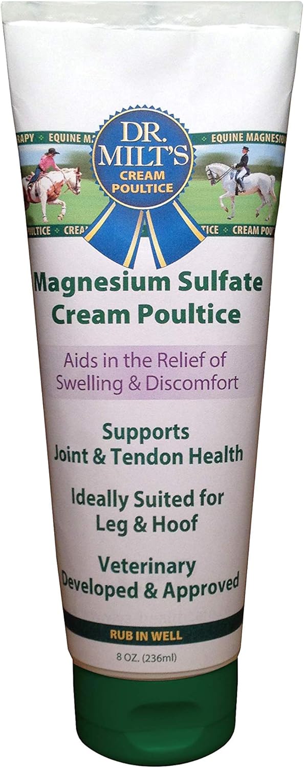 Dr. Milt's Horse Topical Epsom Salt Pain Relief Ointment Rub: Poultice and Liniment Cream. 1-8oz Cream