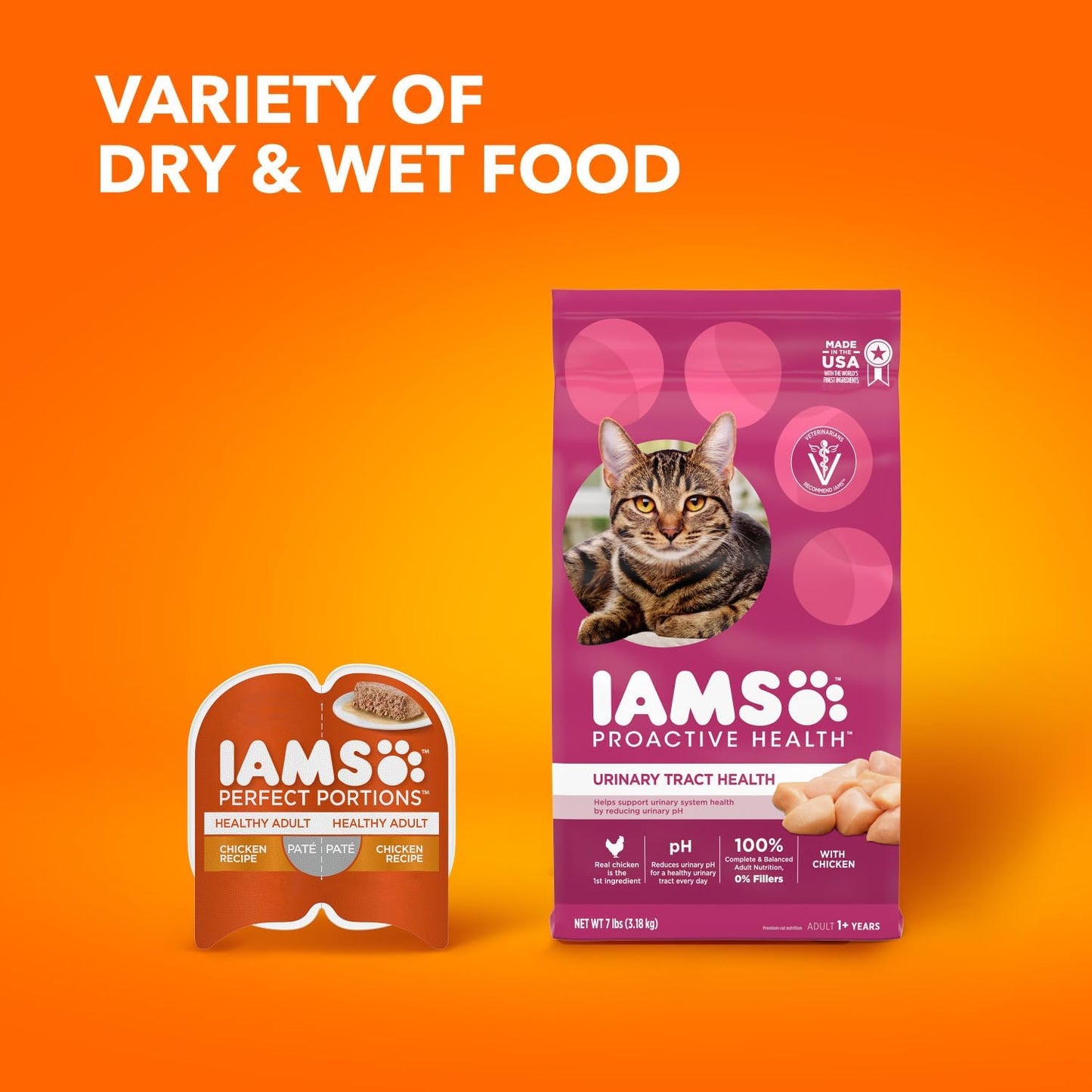 IAMS Proactive Health Adult Urinary Tract Health Dry Cat Food with Chicken, 7 lb. Bag