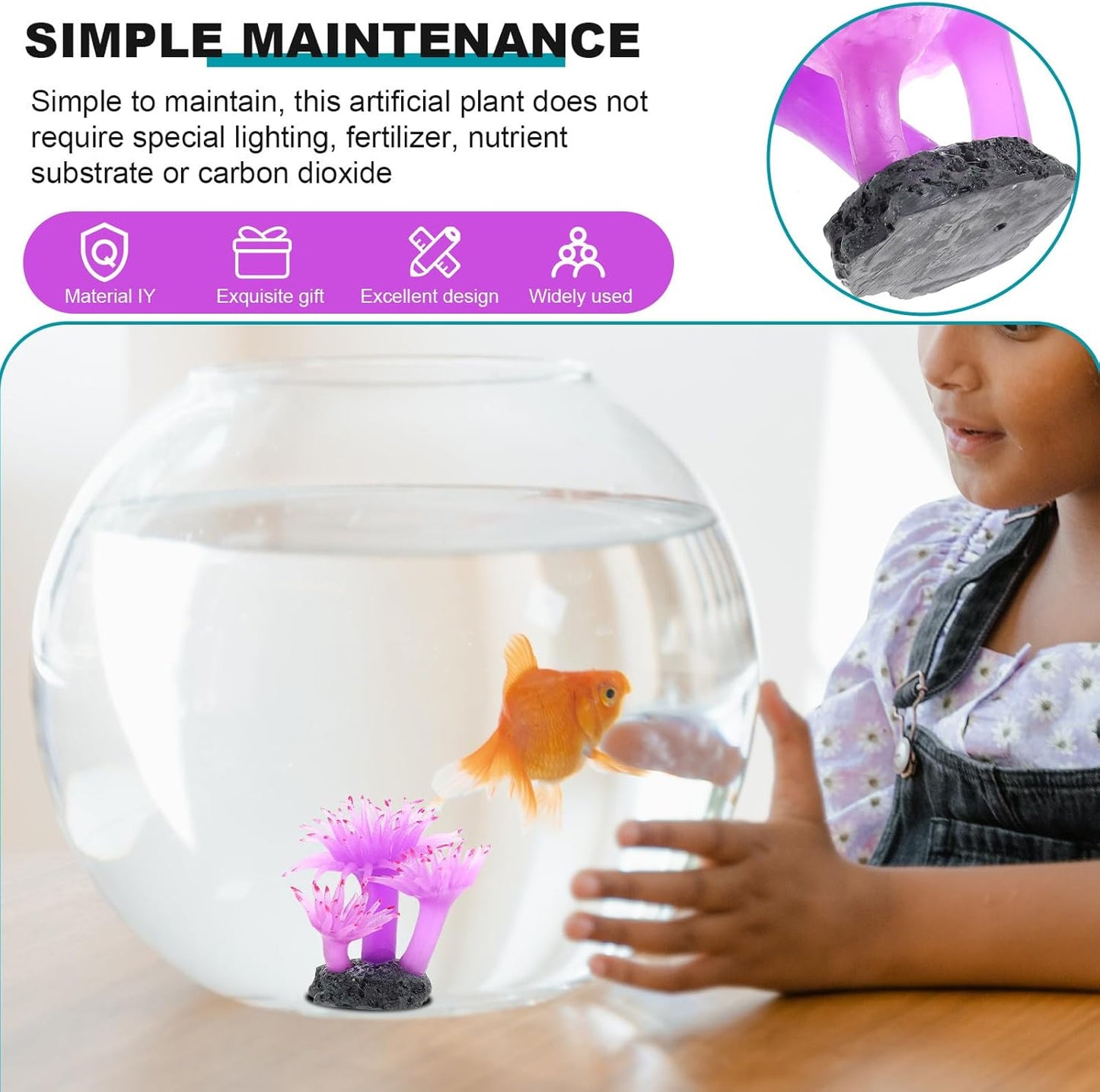 BESTonZON Artificial Coral Fish Tank Plant Ornament Plastic Aquarium Landscape Decor Red Simulation Coral for Fish Tank Decoration