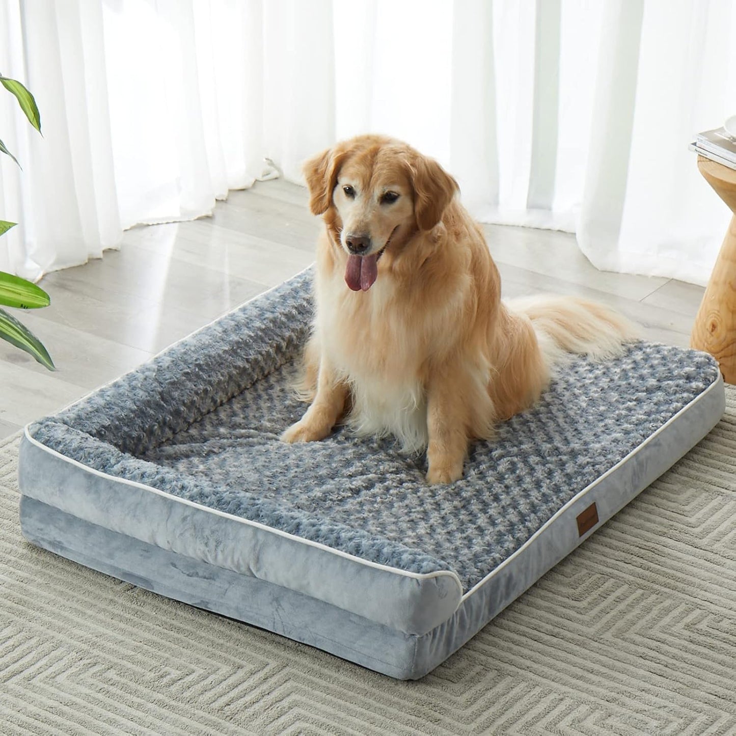BFPETHOME Orthopedic Dog Bed for Large Dogs-Big Waterproof Sofa Dog Bed with Removable Washable Cover, Washable Pet Bed with Waterproof Lining and Nonskid Bottom,Pet Bed for Large Dogs