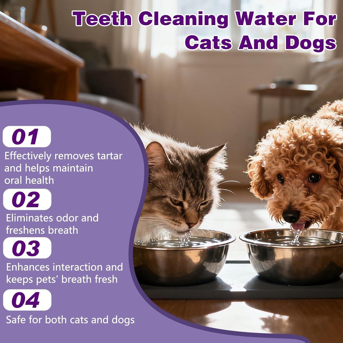 PawBright Dental Plus,Natural Odorless,Flavorless Formula to Fight Tartar,for Dental Water Additive,Promote Healthy Gums & Freshen Breath Easy Daily Use for All Pet