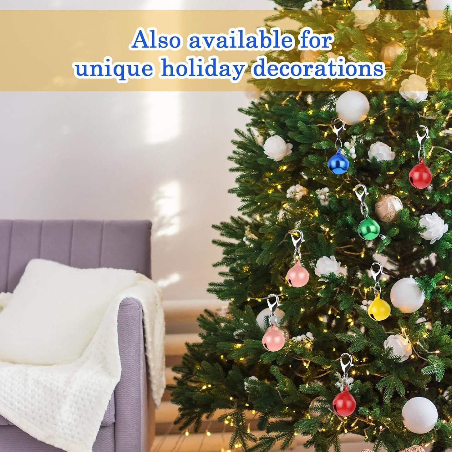 10PCS Extra Loud Cat & Dog Bells, Small Pet Collar Bell Made of Sturdy Metal, Bells for Dog Training to Go Outside, Pet Tracker, Color Pets Bell Gifts Doggy Cat Collar Charms (10 Color)