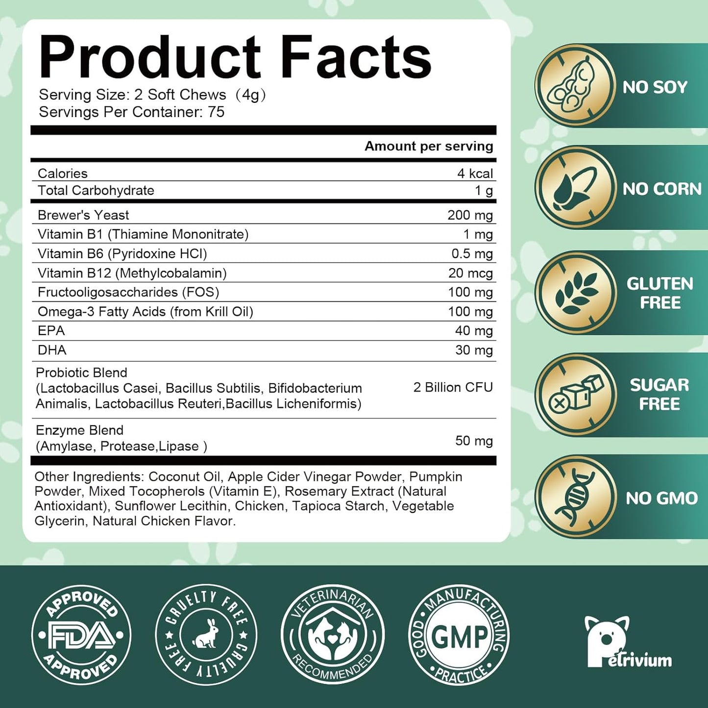 Dogs Flea and Tick Prevention Treatment Chewable, Natural Soft Chew for Fleas Ticks Treatment Support Supplement - Oral Flea Pills- Flea and Tick Chews - All Breeds & Sizes - 150 Soft Treats (Chicken)