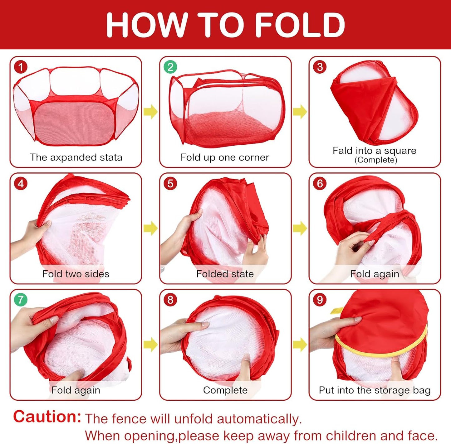 VitalCozy Hamster Playpen with Mat Small Animal Cage Tent Breathable Transparent Guinea Pig Playpen Waterproof Portable Yard Fence Mat Foldable Exercise Cage Outdoor Indoor (Red,Christmas Plaid)