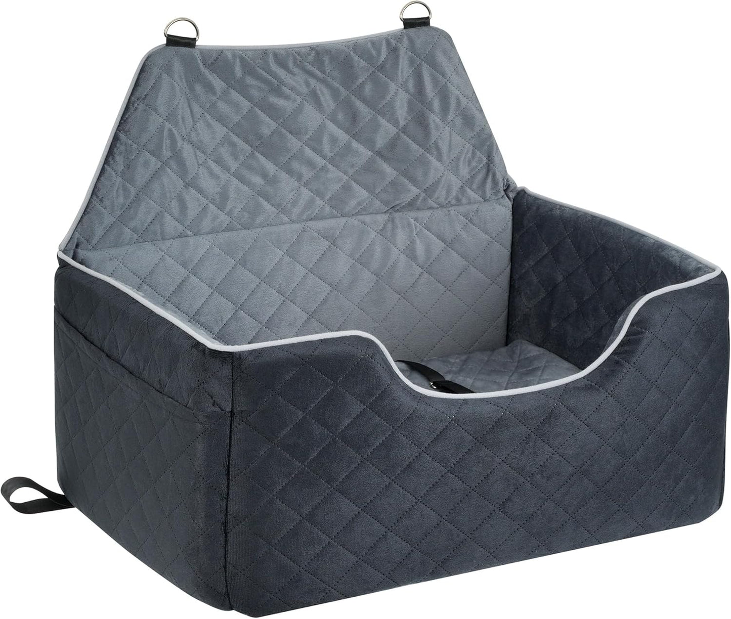 Dog Car Seat for Large/Medium Dogs, Washable Booster Seat with Thick Cushion, Memory Foam, Safety Leashes, Travel Bed, Convertible Dog Sofa
