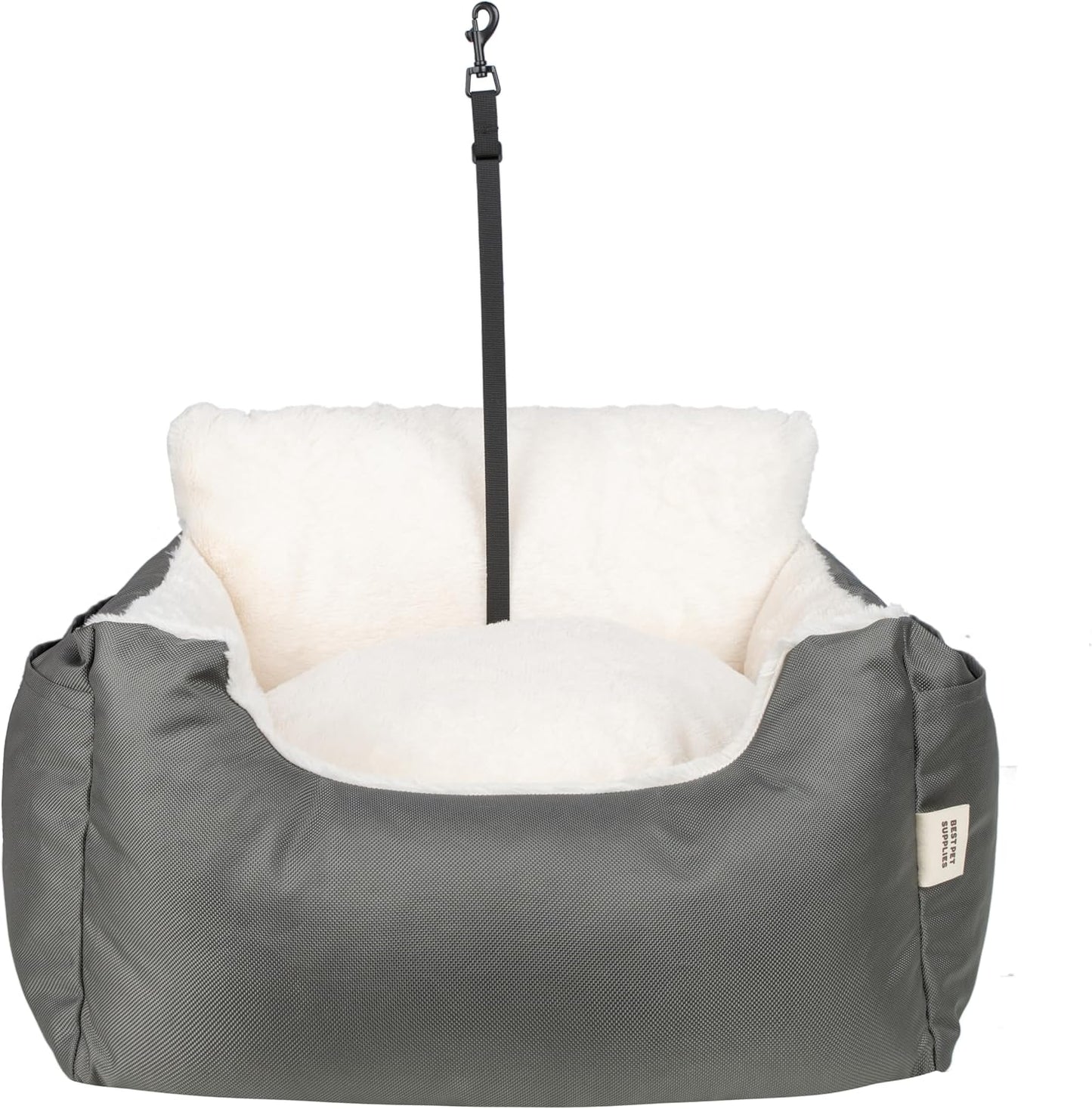 Best Pet Supplies Dog House Bed Crate Mat Tent Indoor Round Soft Plush for Small, Medium, and Large Breeds - Gray, 21 x 20 x 14