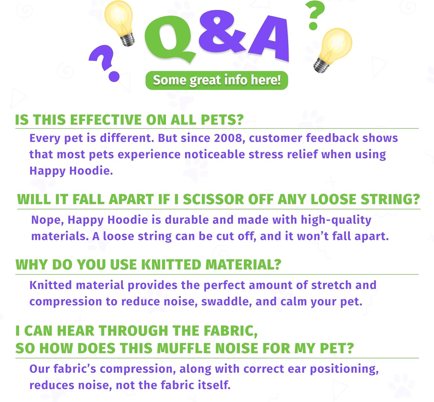 Happy Hoodie The Original Dog & Cat Calming Band - American Brand - Anxiety Relief/Noise Protection-Grooming-Thunder-Fireworks (Large, Blue) - Since 2008