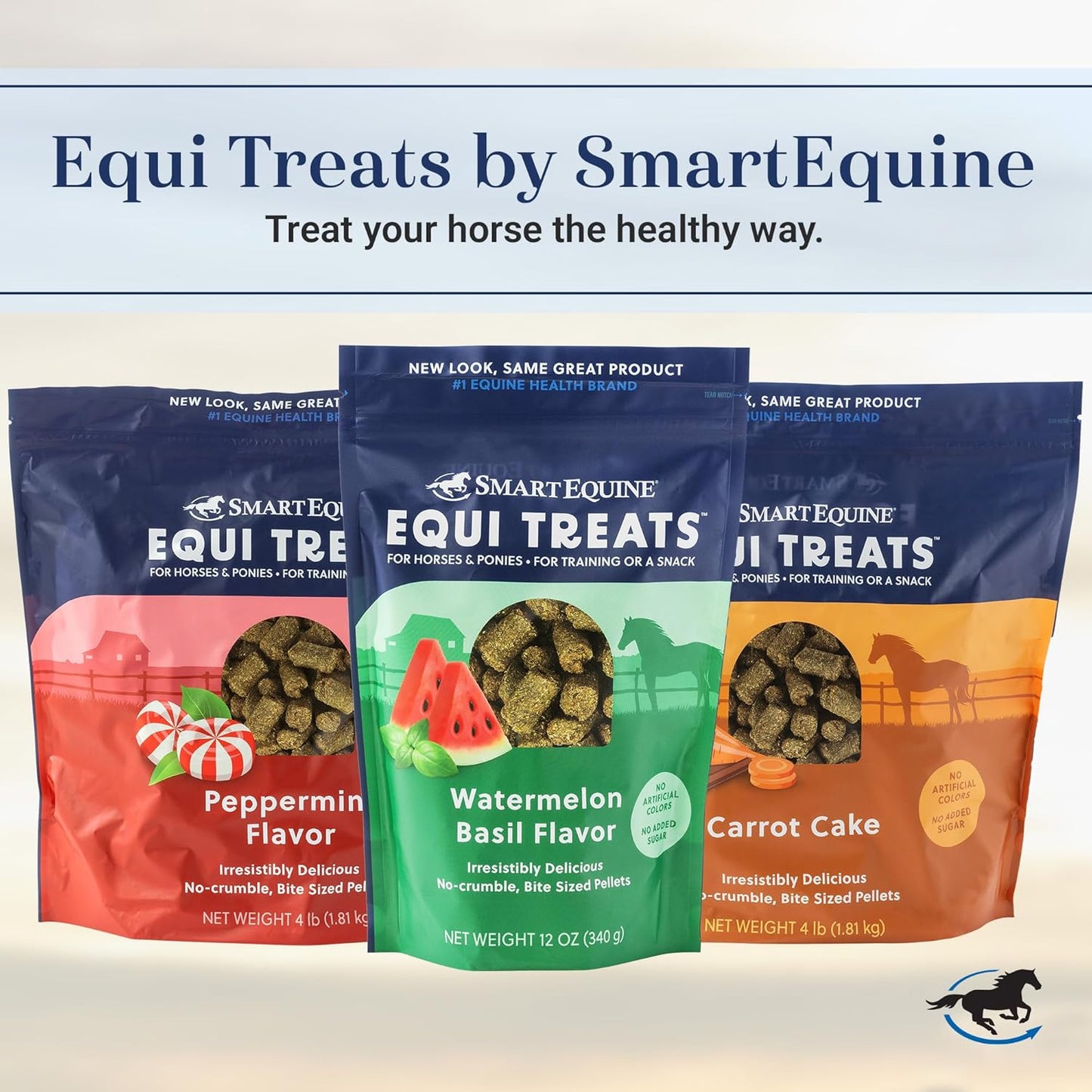 SmartEquine Equi Treats | Made with Beet Pulp & Alfalfa | High-Fiber Horse Treats | Low ESC & Starch | Bite-Sized | No Added Sugar | Carrot Cake Flavor Cookies for Horses | 4 lb Bag