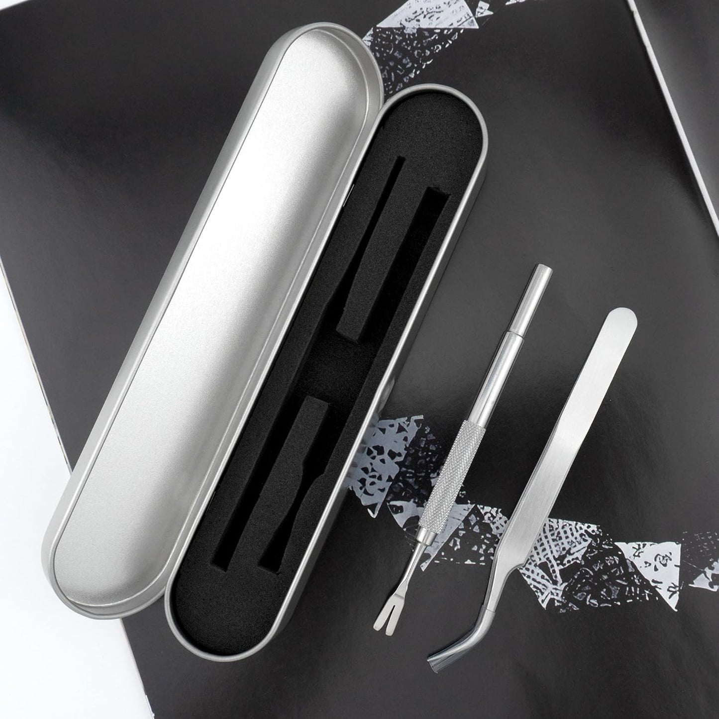 Quacc 2 PCS Tick Removal Tool Kit for Dogs Cats Humans Stainless Steel Tick Remover Tweezers with Storage Box