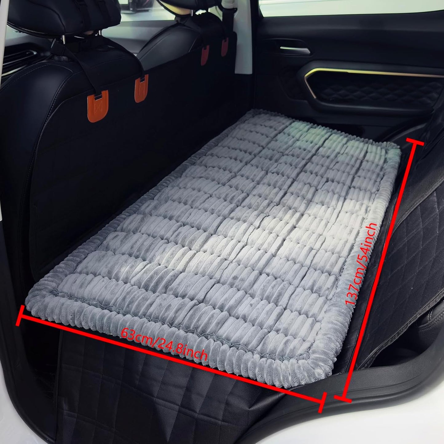 Dog Bed for Car, Backseat Pet Bed Mat, Dog Seat Cover for Car Back Seat, Non-Slip Travel Pet Mat, Fit for Backseat Extenders and Seat Covers (Bluegrey, 24.8x54inch)