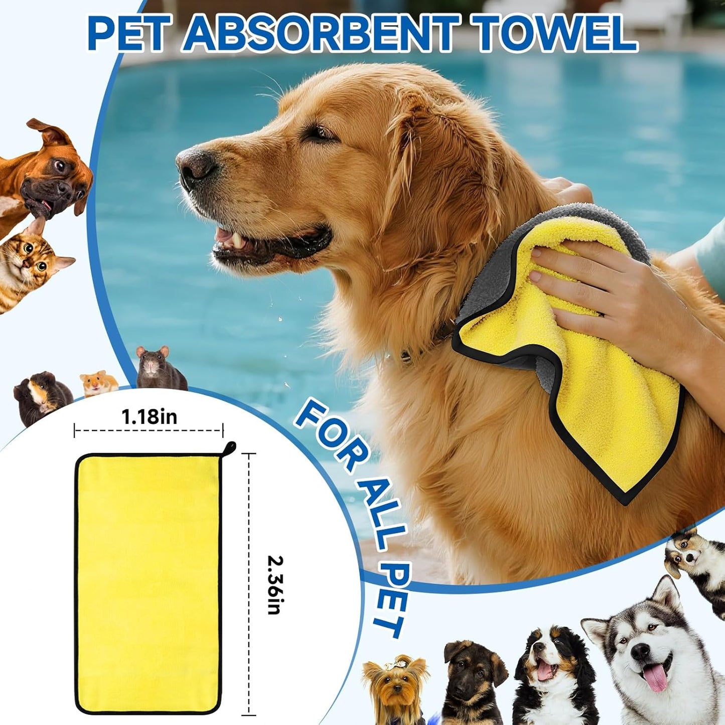 Pet Steam Brush for Dog & Cat shower bath brush Grooming Comb with Spray, Defur Tool, Water-Free Shampoo, Bath Gloves,Bath Brush, Tooth & Ear Brush, Towel (11PCS)