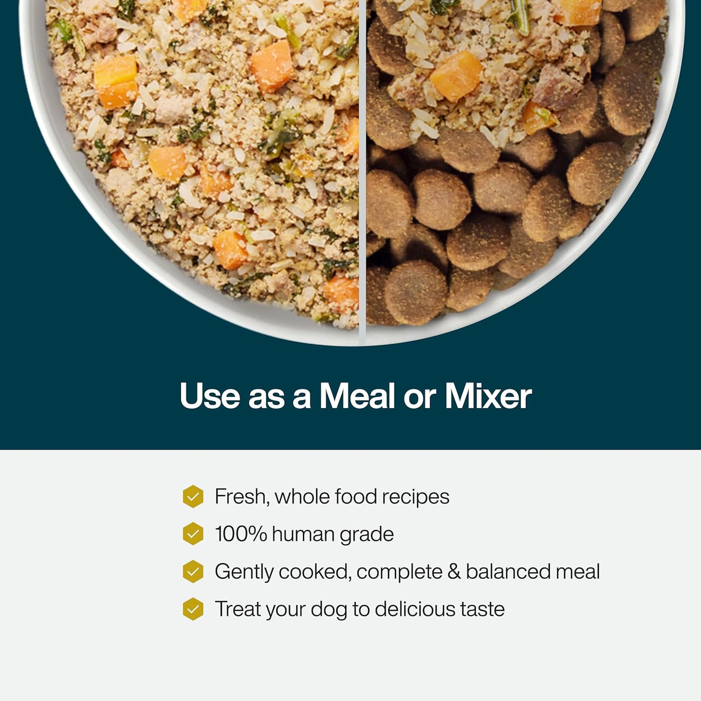 JustFoodForDogs Frozen Fresh Dog Food, Complete Meal or Topper, Chicken & Rice Human Grade Recipe, 18 oz (Pack of 7)