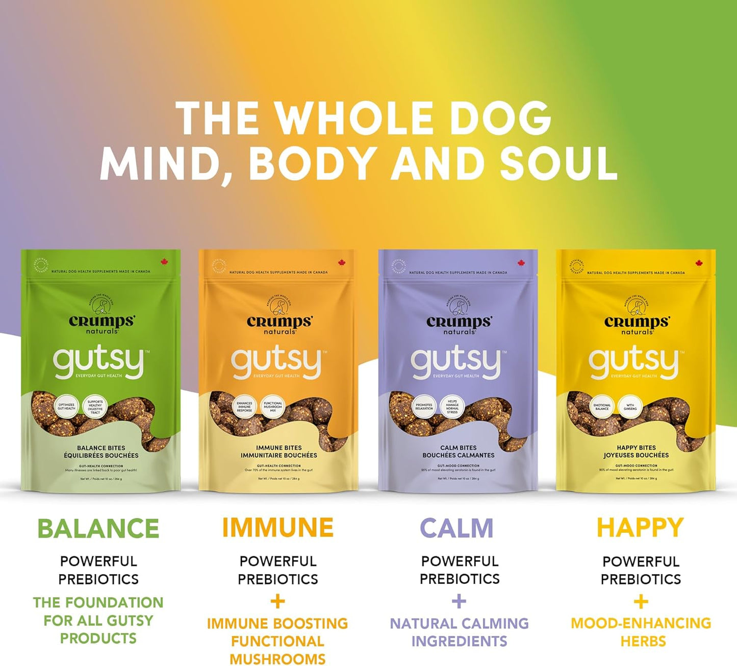 CRUMPS NATURALS Gutsy-Calm Bites 4.6oz/130g, Dog Treats, Supplements