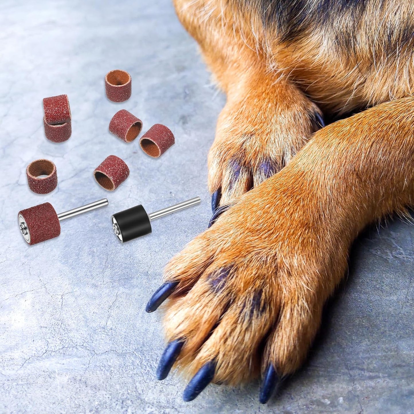 22 Pcs Nail Grinder Replacement Kit, Dog Nail Smoother Sanding Drum Set Dog Claw Grooming Trimmer Supplies Care Rotary Tool, 2 Sizes(1/2 Inch 80 Grit and 120 Grit)