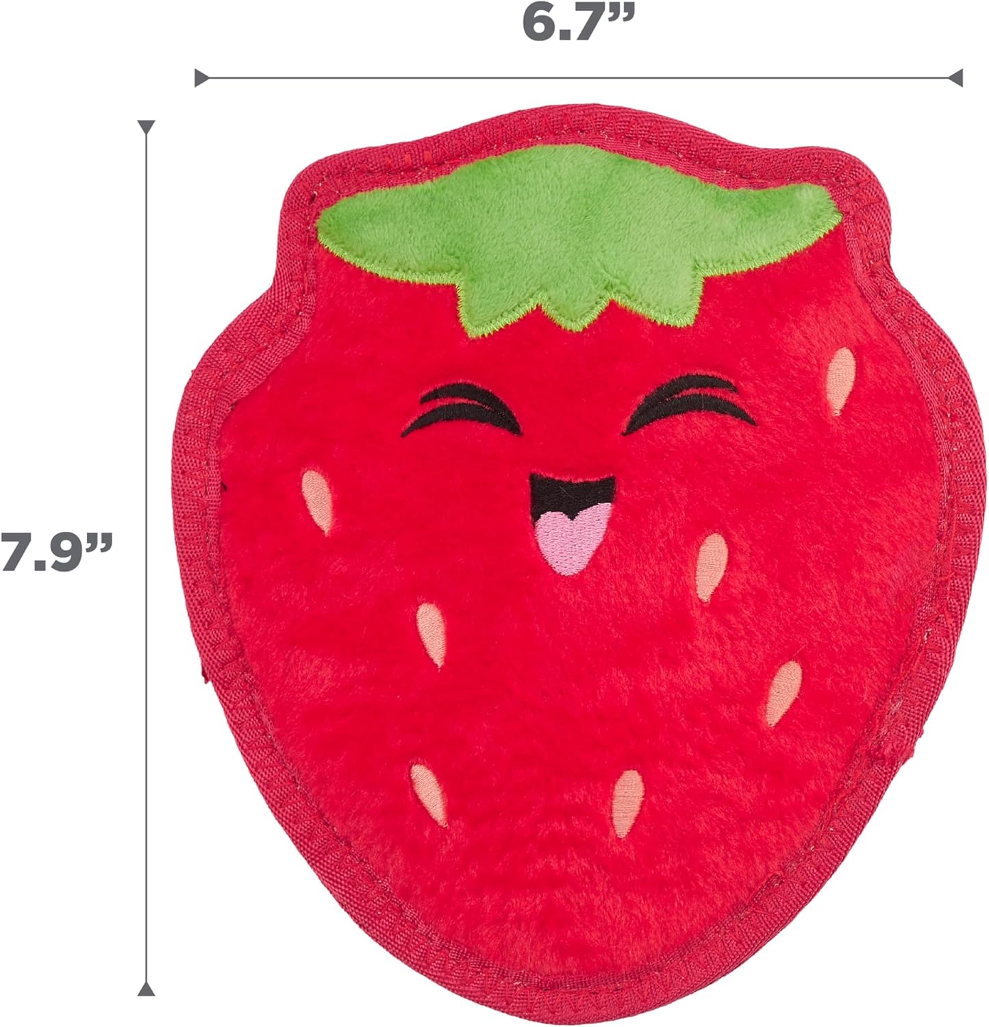 Outward Hound Tough Skinz Durable Squeaky Dog Toy with Two Tough Layers, Strawberry, Red, Medium