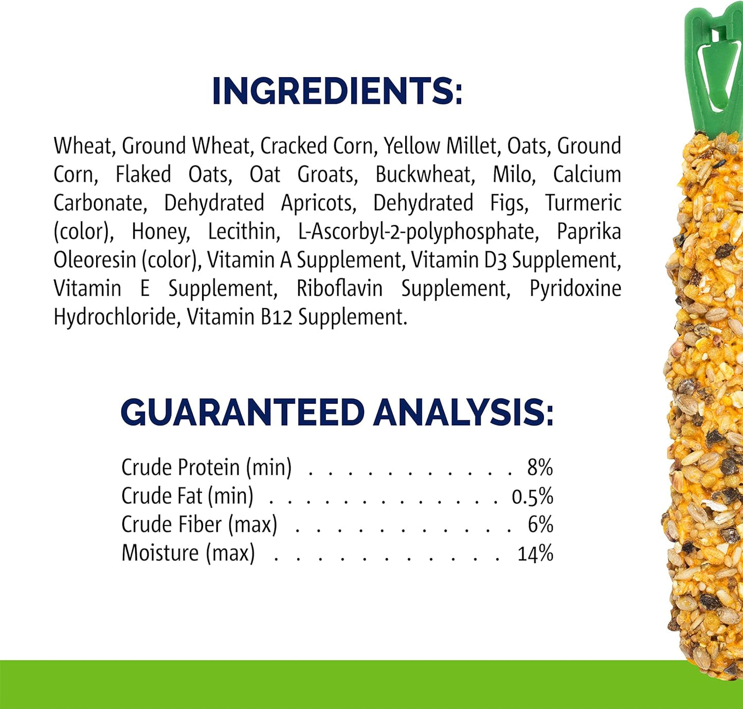 Vitakraft Guinea Pig Fruit & Honey Treat Sticks 2 Pack, 3.5 Ounce, Enriched Snack with Wooden Chew Core for Dental Health