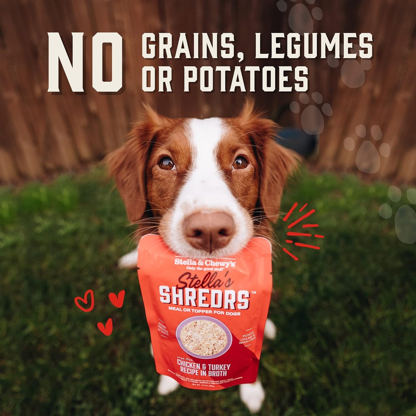 Stella & Chewy's Grass Fed Beef & Chicken Shredrs - Premium Dog Food Pouches - Perfect For Picky Eaters- 24 Pack, 2.8oz Each