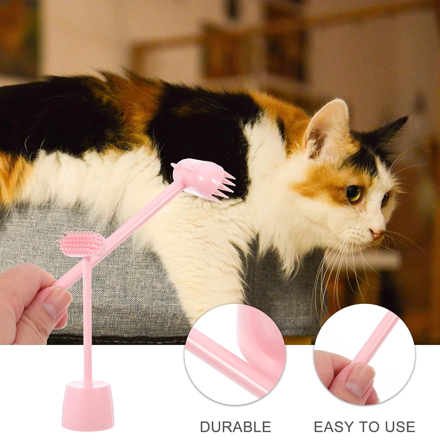 Cat Grooming Brush Pet Massage Brush for Cats and Dogs Hair Removal Soft Compact Rose Grooming Tool for Indoor Use
