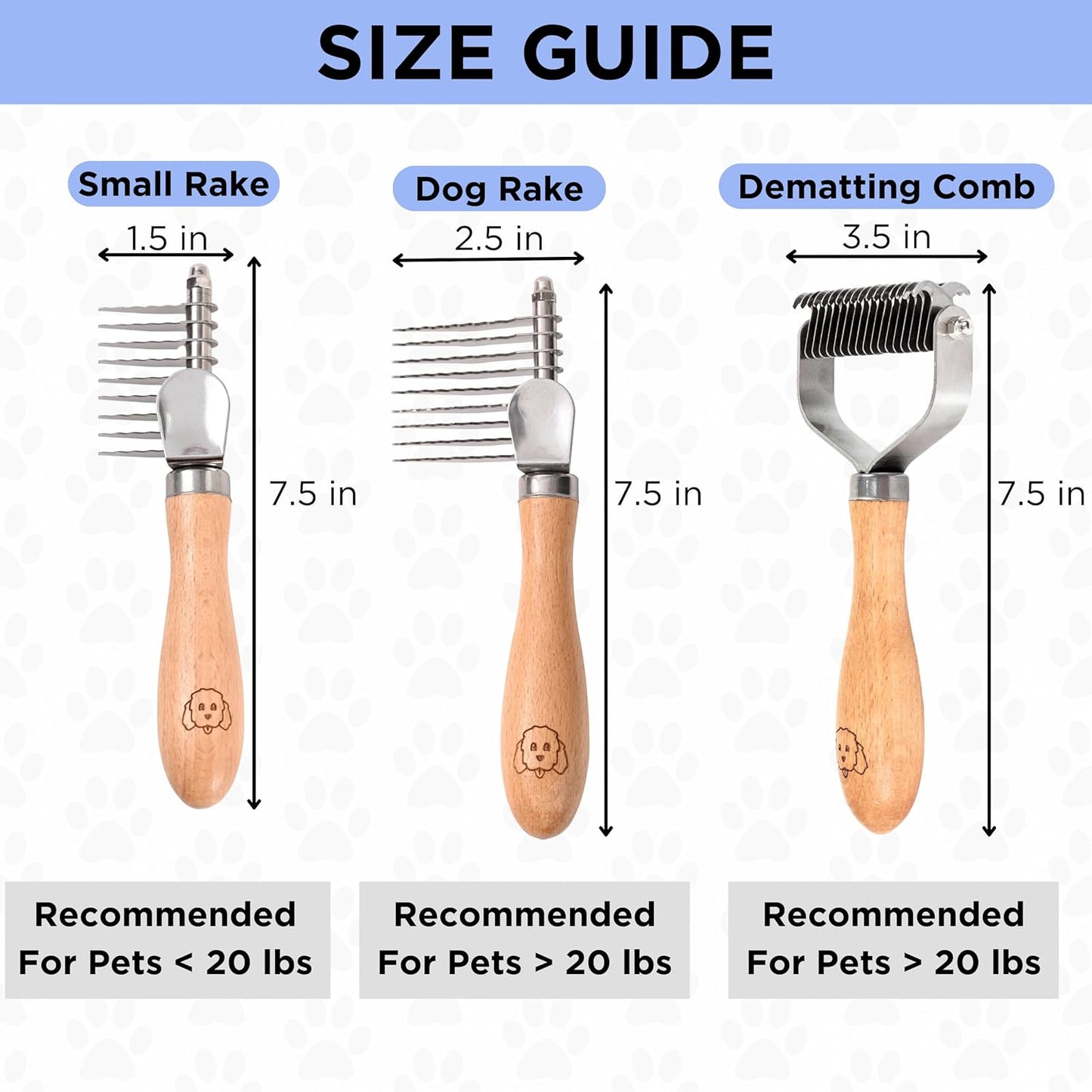 We Love Doodles Dog Dematting Brush & Rake, Detangler Brush for Dogs, Comb Tool for Grooming, Best for Doodles, Poodles, Goldendoodles, Cats & Other Pets, Matted Fur Removal On Undercoat