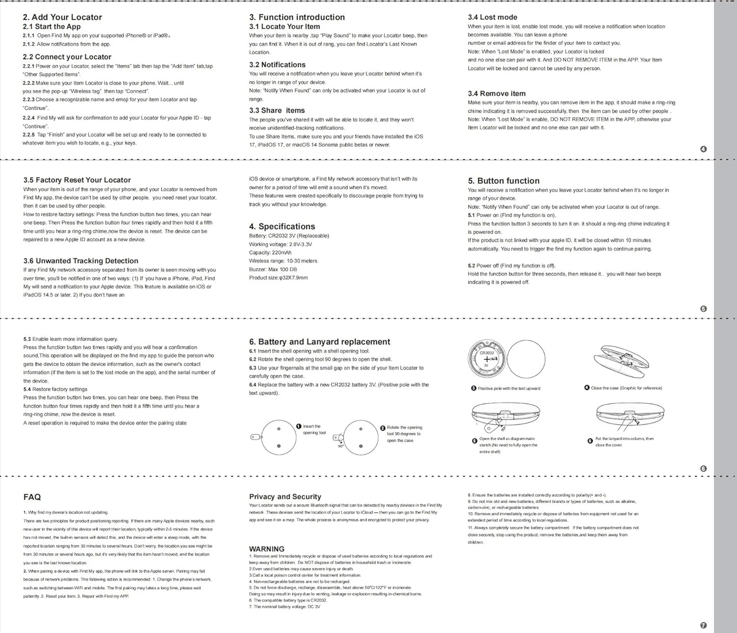 Cat Tracker Collar - Waterproof Airtag Cat Collar with Finder Tag (iOS ONLY), Compatible with Apple Find My, Breakaway Tractive Design with Reflective Pattern & Bell, Khaki(Not for Android Devices)