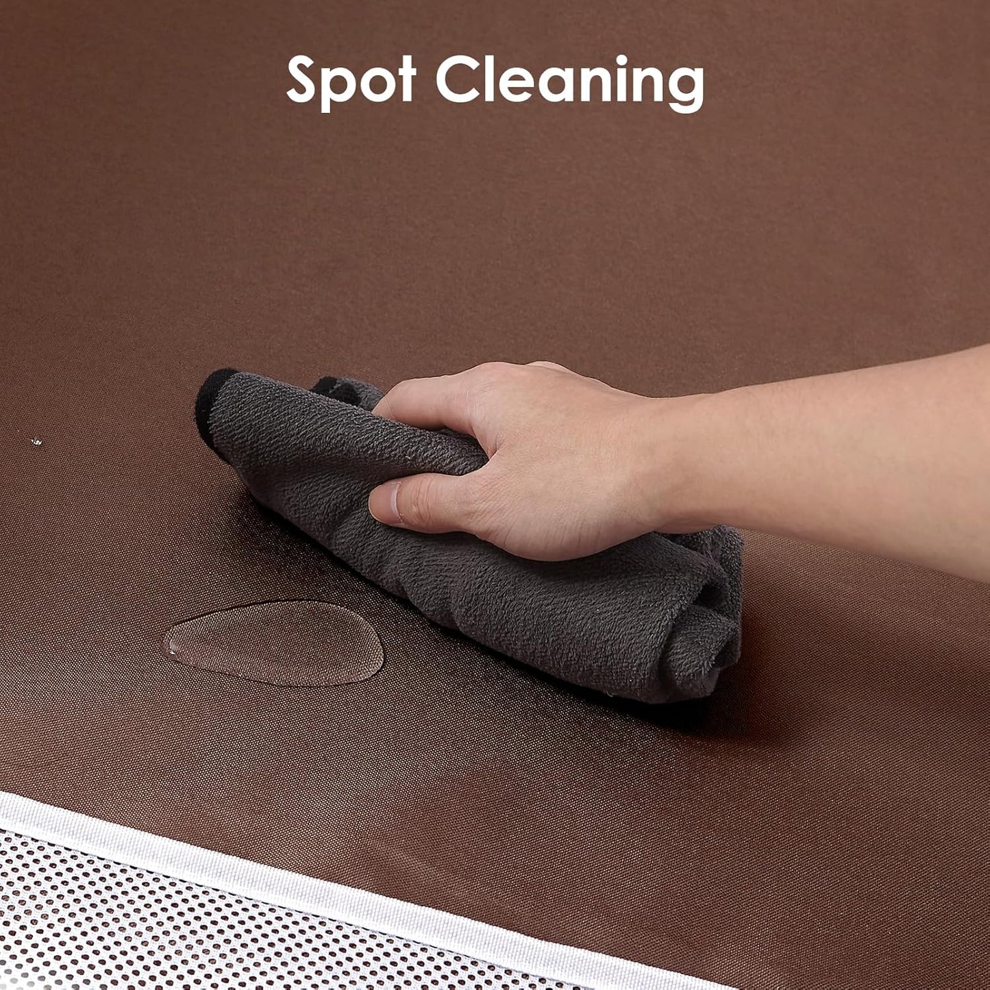 EHEYCIGA 42x42x26 Inches Puppy Playpen with Top Cover for Dogs & Cats Indoor or Outdoor - Dog Playpen with Door, Dog Fence for Small Animal with Heavy-Duty Oxford & Steel Frame, Brown