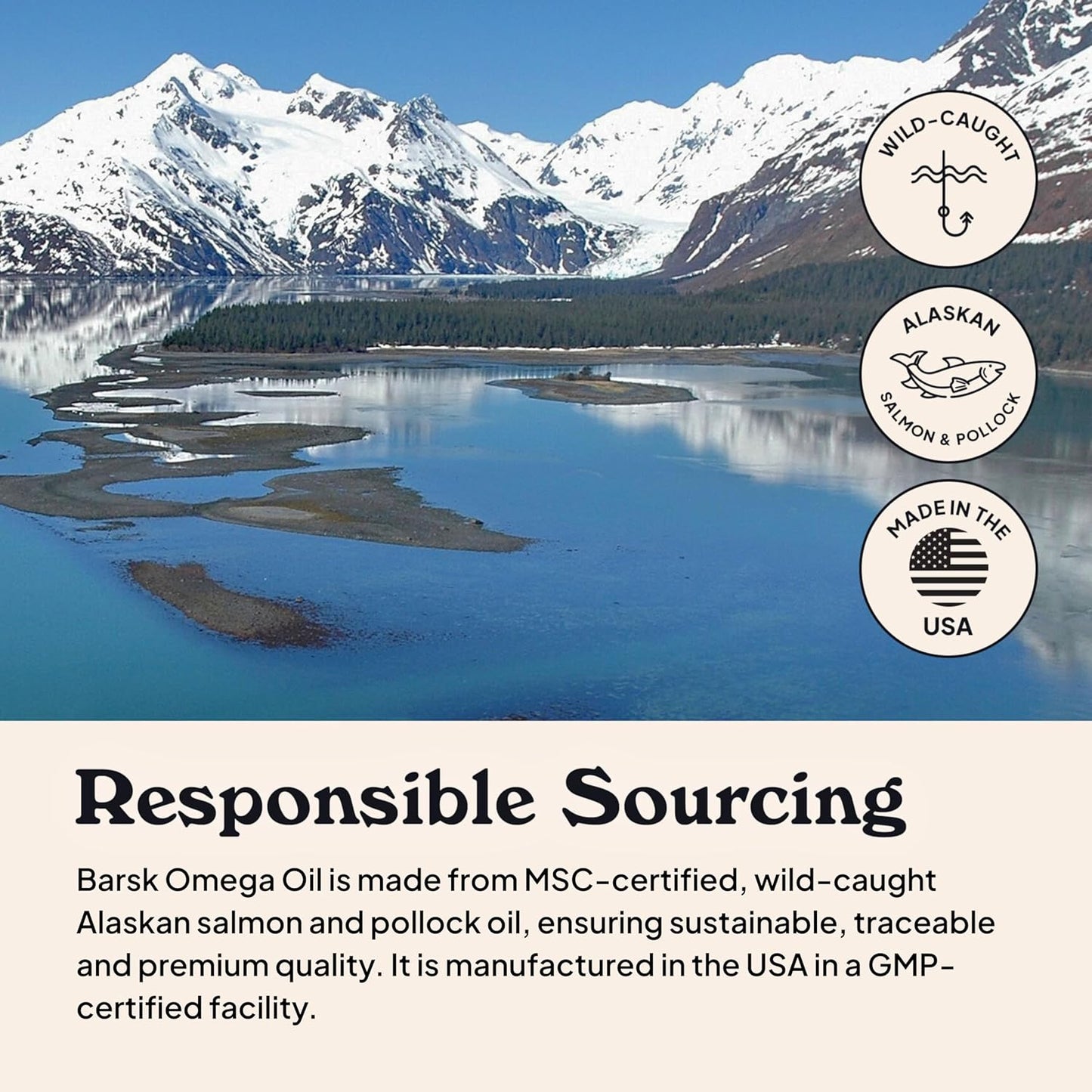 Barsk Wild Alaskan Fish Oil for Dogs & Cats - Supports Itchy Skin Relief, Shiny Coat, Joint & Heart Health – Salmon Oil Formula High in Omega-3, EPA & DHA – Tasty Cat & Dog Food Toppers for Dry Food