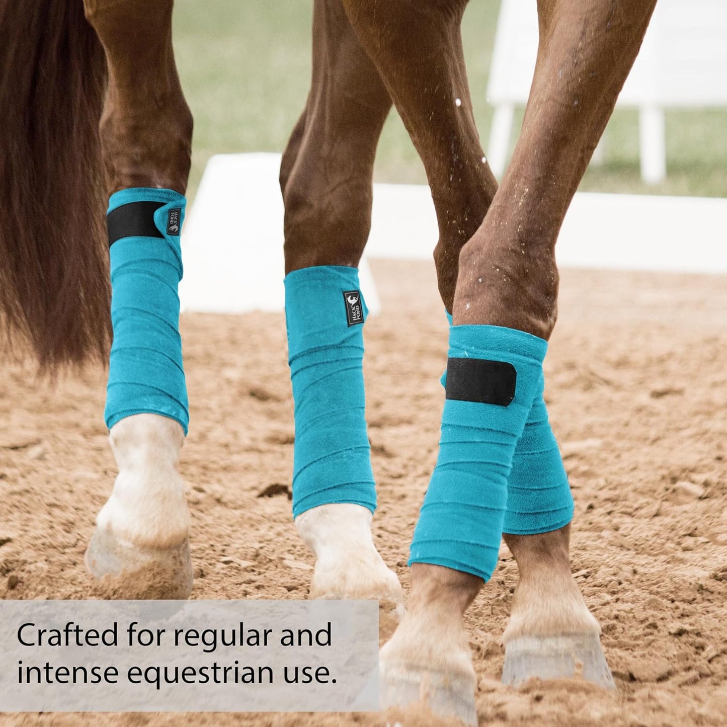 Horse Polo Leg Wraps, 10' Long Fleece Polo Wraps for Horses Set of 4, Horse Leg Bandages Stable Supplies Equestrian Boots Horse Leg Protection Vivid Cerulean