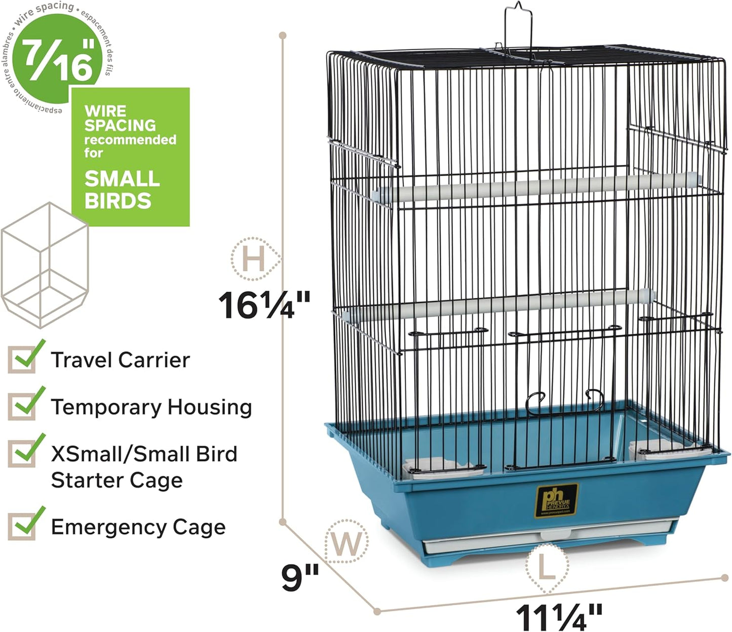 Prevue Pet Products SP50021 Slate Bird Cage, Small, Blue