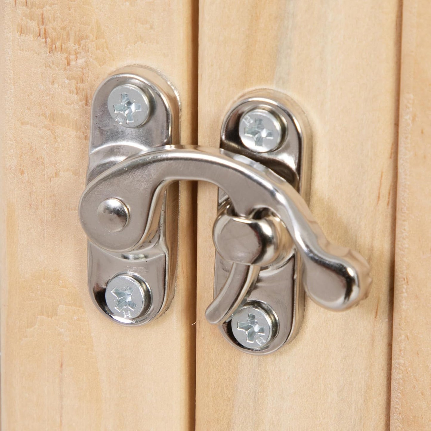 LUMILAND Wooden Outdoor Cat Catio for Safe Playtime, Spacious Enclosure with Platforms and Hammock, Burlywood