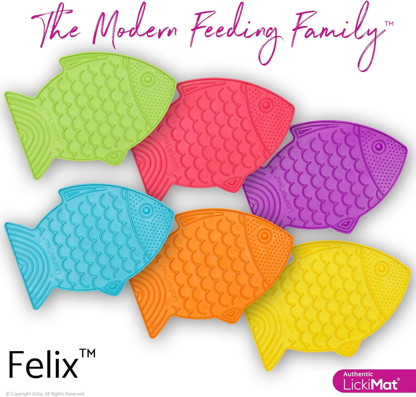 LickiMat Felix, Fish-Shaped Cat Slow Feeders Lick Mat, Boredom Anxiety Reducer; Perfect for Food, Treats, Yogurt, or Peanut Butter. Fun Alternative to a Slow Feed Cat Bowl or Dish, Green