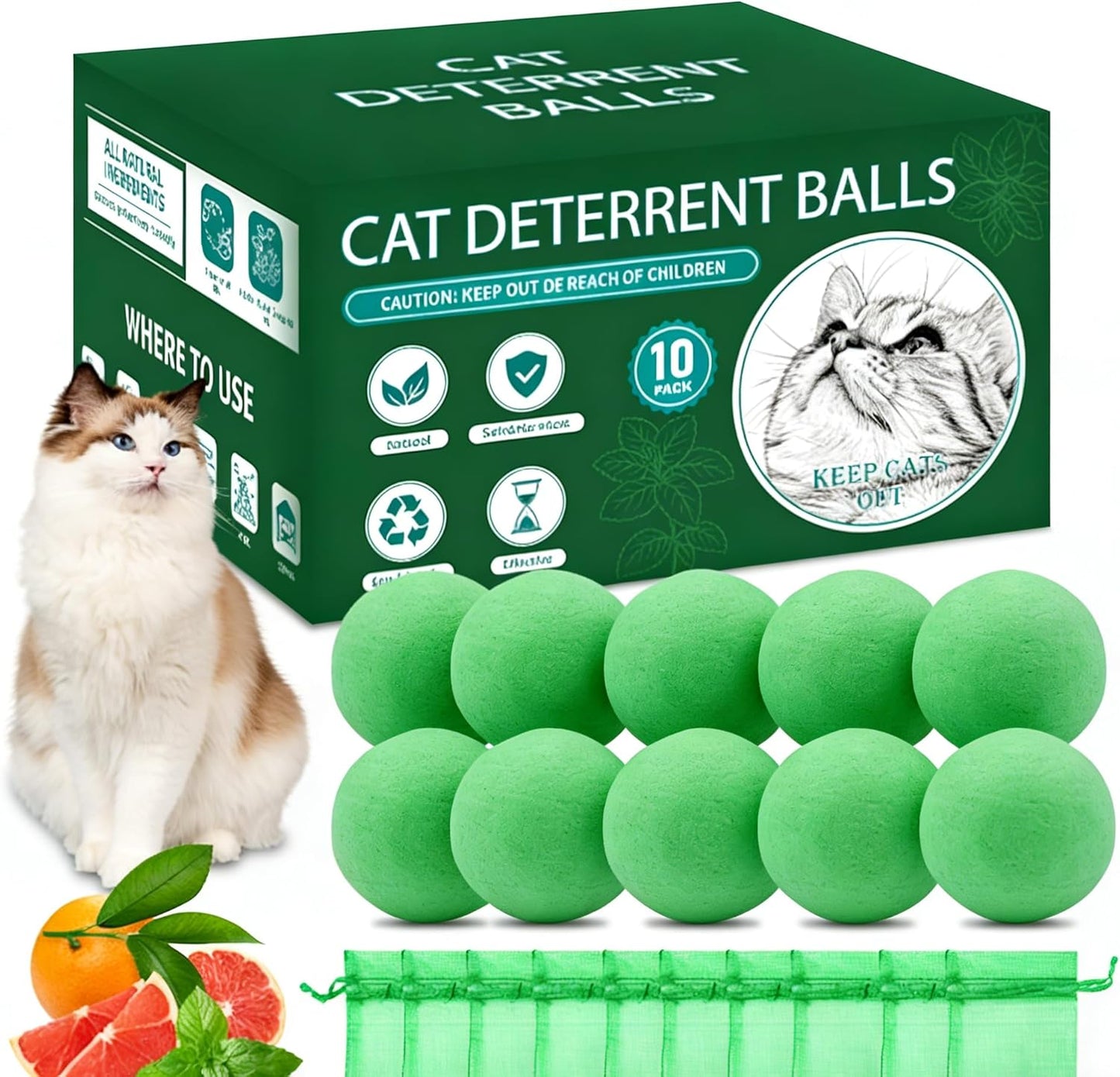 C02A Cat Deterrent Ball 10 Pack
