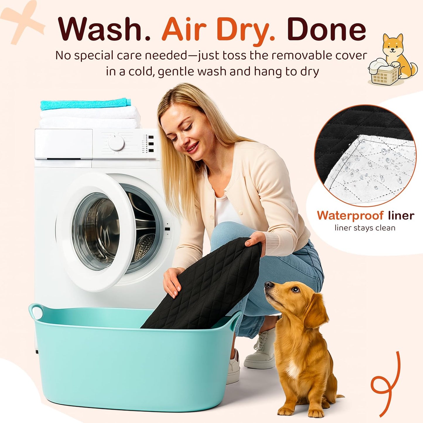 Travel Bed & Booster Seat for 1 Large or 2 Small Dogs | Dog Car Seat for Large and Medium Pets | Plush Car Bed for Vehicles | Removable 600D Oxford Cover, Dual Safety Straps & Non-Slip Base