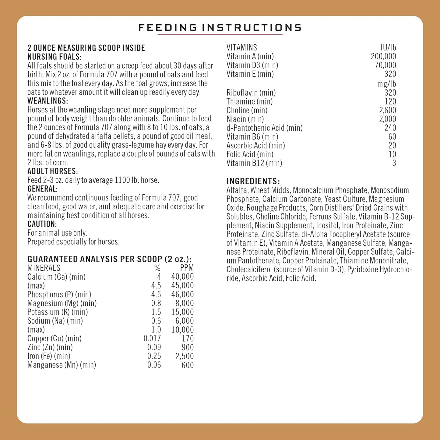 Formula 707 Daily Essentials Equine Supplement, 6 lb Bag – Complete Vitamins and Minerals for Superior Health and Condition in Horses