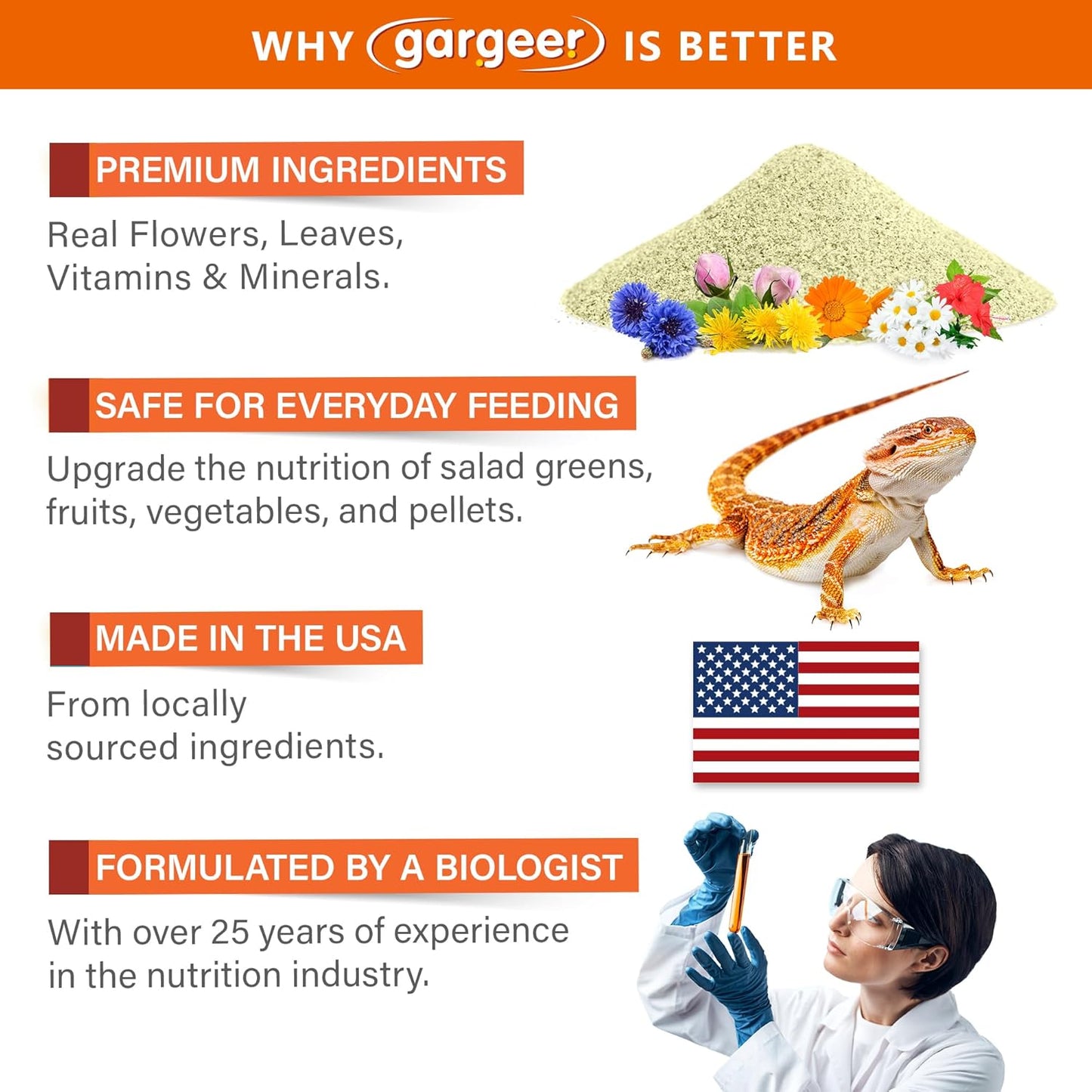 2oz Bearded Dragon Food Supplement, Flower Salad Mix Topper. Supercharge Juveniles & Adults Appetite, Health & Immune System. Complete Diet, Rich with Vitamins, Made in The USA. Enjoy!