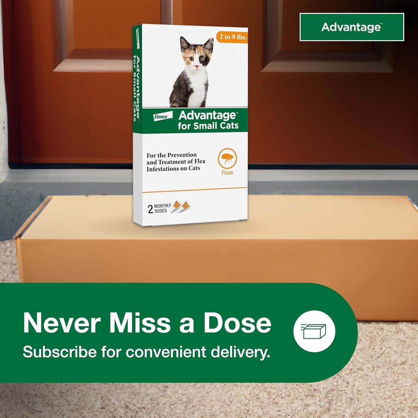 Advantage Topical Cat Flea Treatment and Prevention for Small Cats 2-9 lbs. | Apply Flea Drops Monthly | 2 Treatments